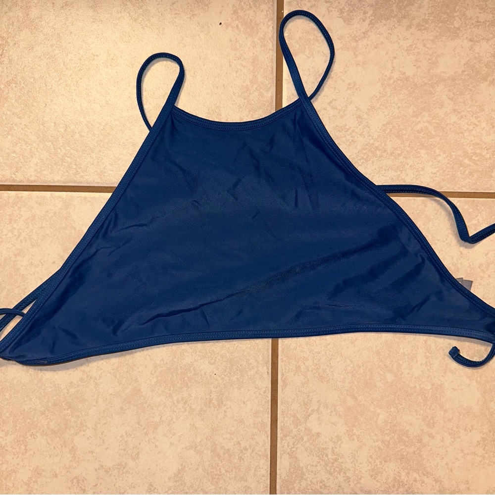 Aerie Swim, Aerie Halter Neck Navy Bikini Top, Size Medium